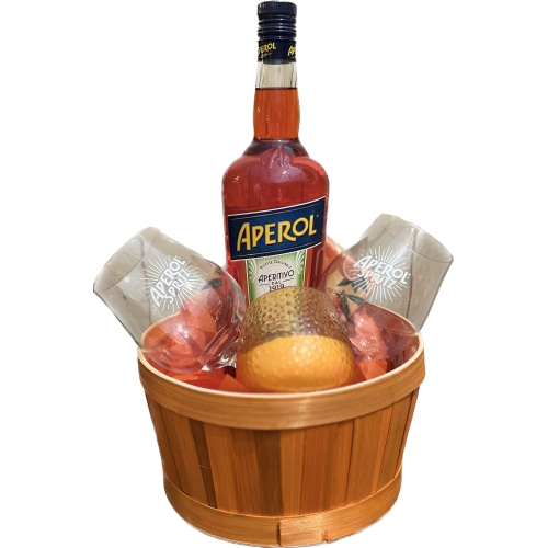Aperol Spritz geschenk mandje Aperol + glazen