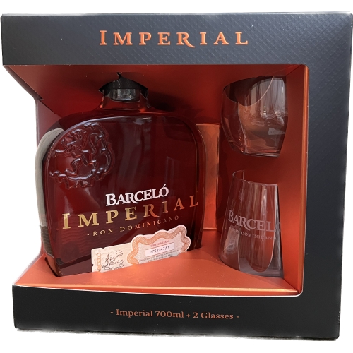 Rum Barcelo Imperial 70cl + 2 glazen